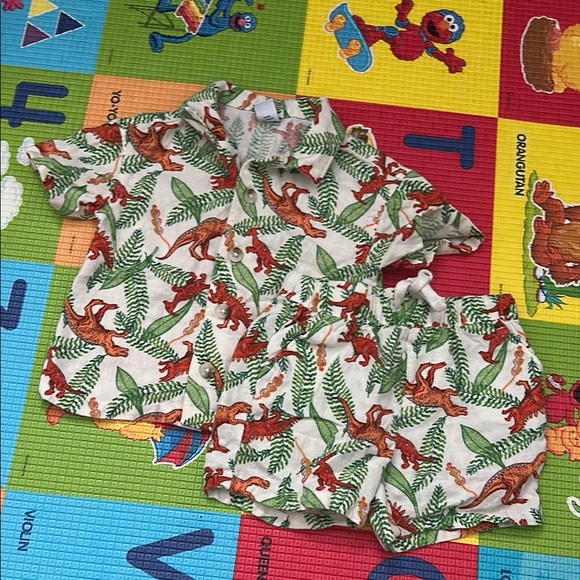 Tropical T-Rex 🦖 Print Shirt and Shorts Set - Picture 1 of 1